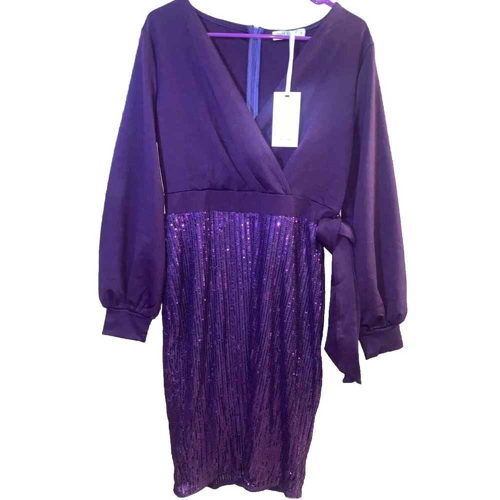 GRACE KARIN Women's Sequin Sparkly Bodycon Long Sleeve Dress, Medium